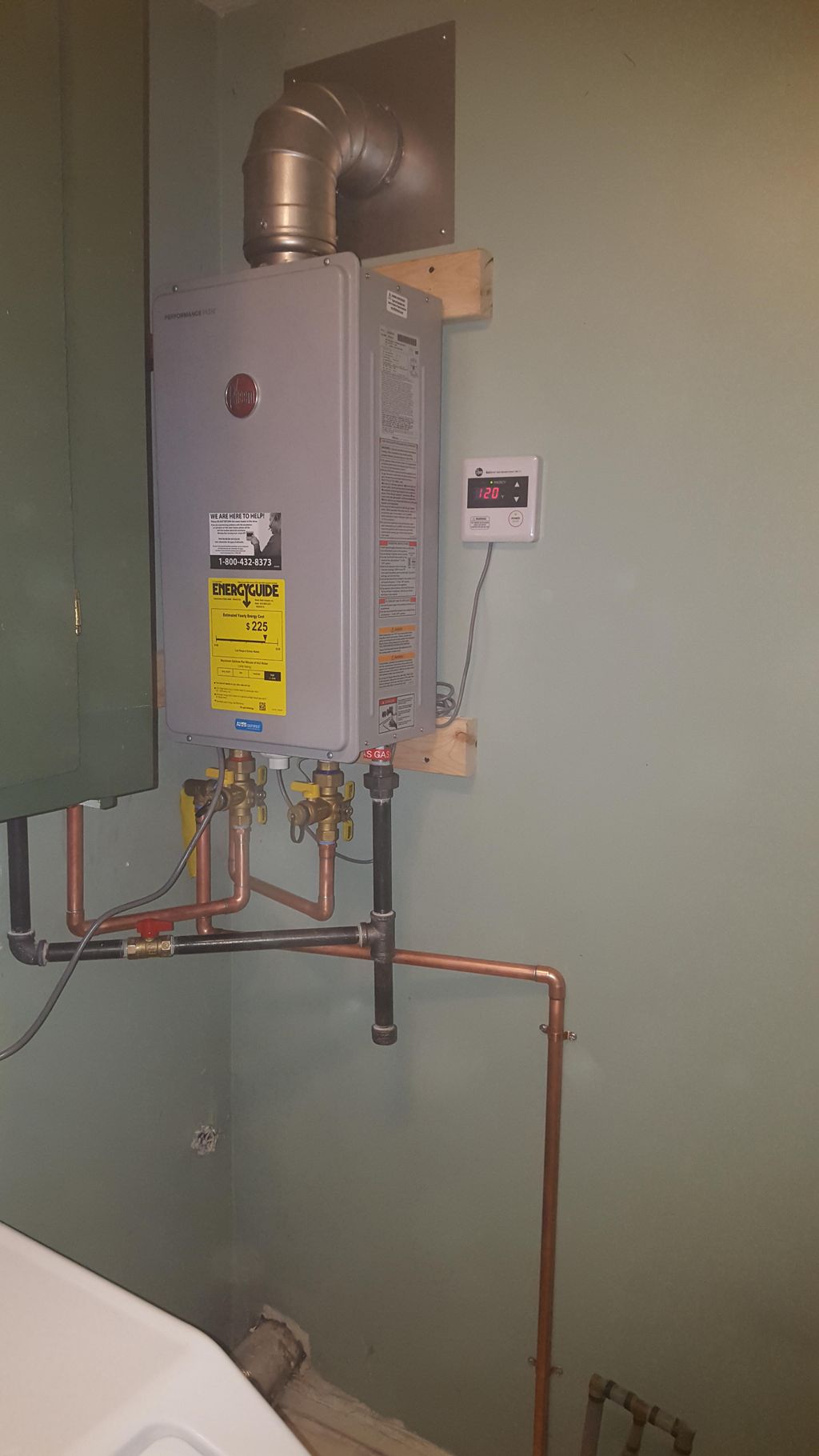 Rheem ecosense 180,000 btu's tankless
