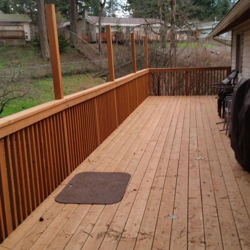 2 story deck installation at a customer's home.  P