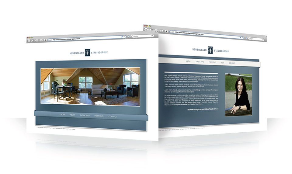 Website design for New England Staging group to su