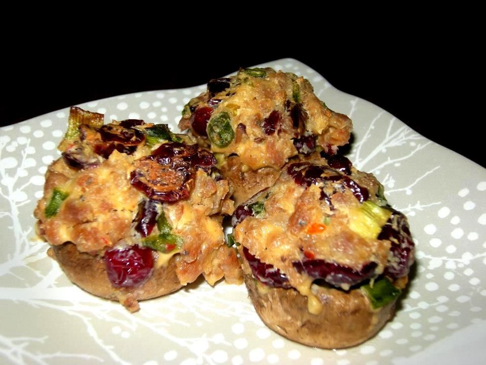 Sausage Stuffed Mushrooms with dried cherries and 