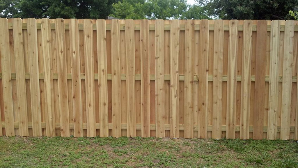 Trex Shadow Box Fence with wood grain pattern