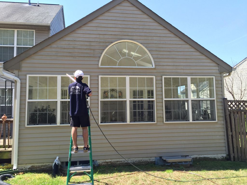 Pressure washing.