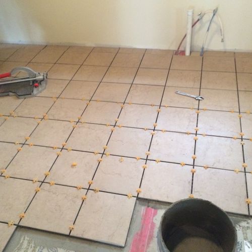 In the process of adding tile on a rehab