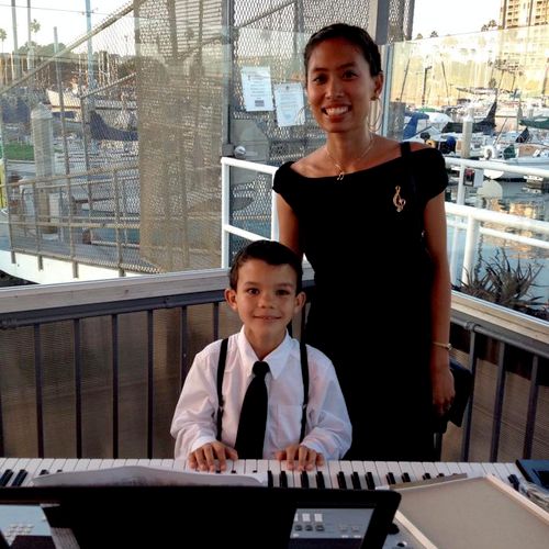 At 9-years-old, enjoying his first recital down at