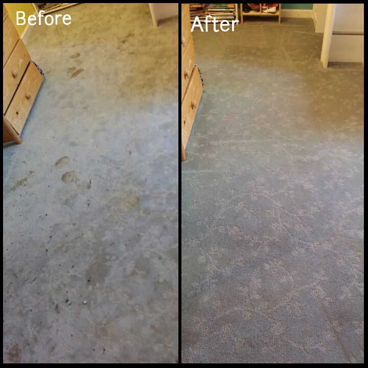 Before and after of residential carpet