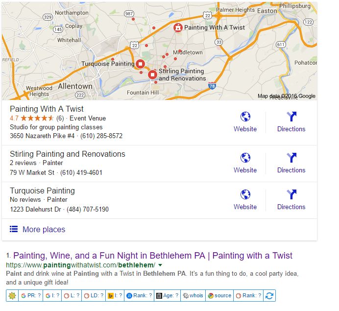 We ranked PWAT in Bethlehem #1 on Google Maps and 