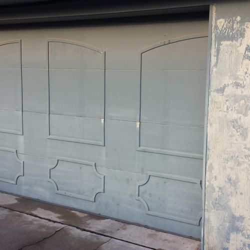 Garage door before painting