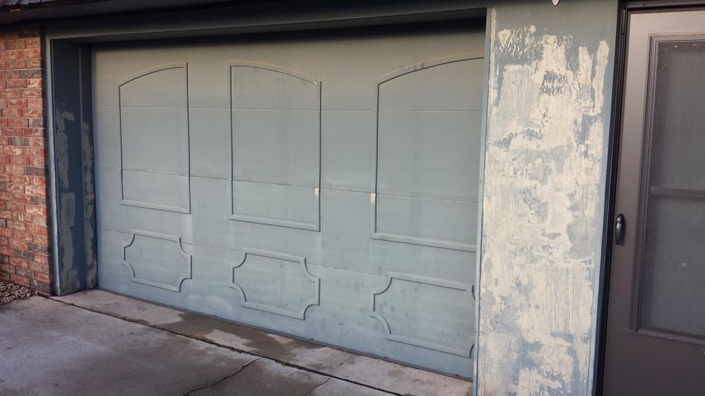 Garage door before painting