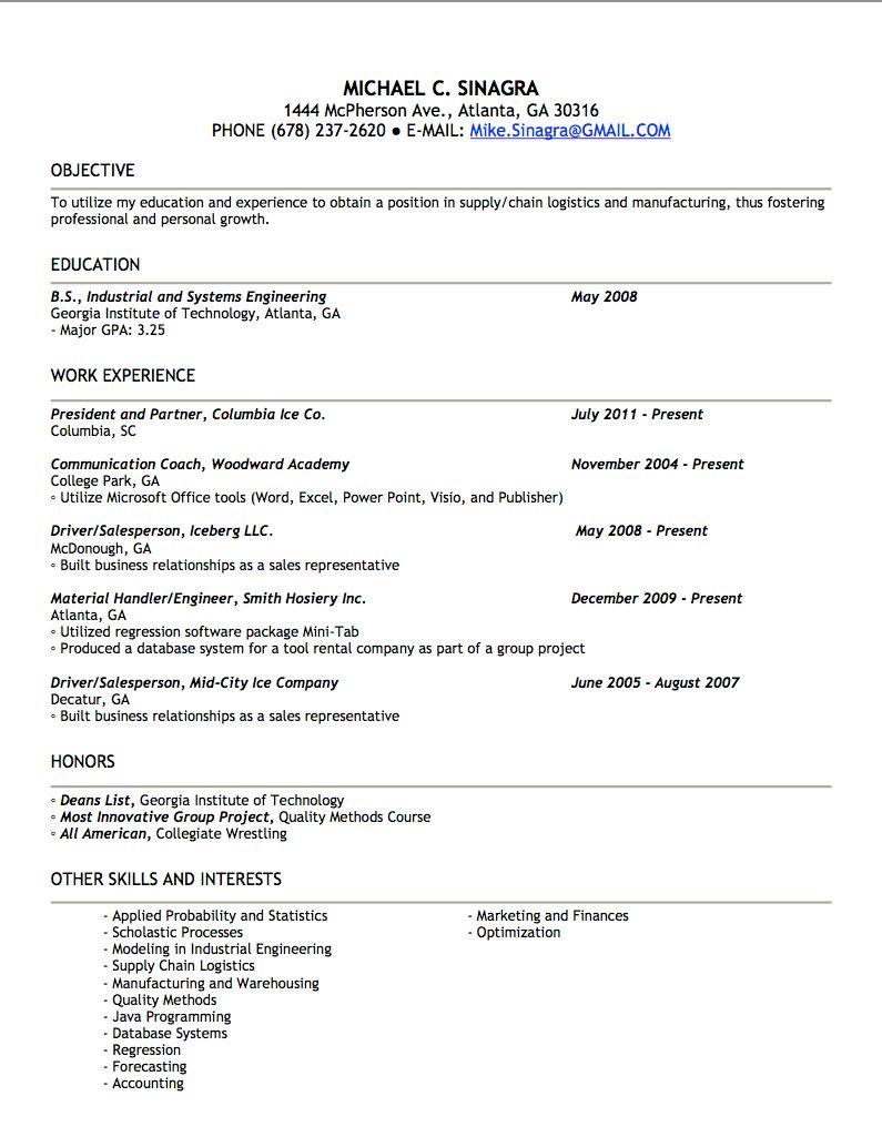 A simple yet effective business resume. Only one o