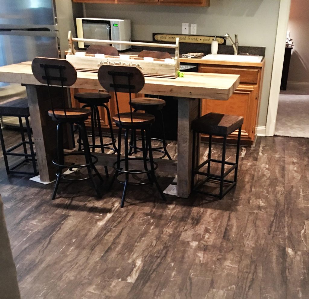 The waterproof and durable flooring are perfect fo