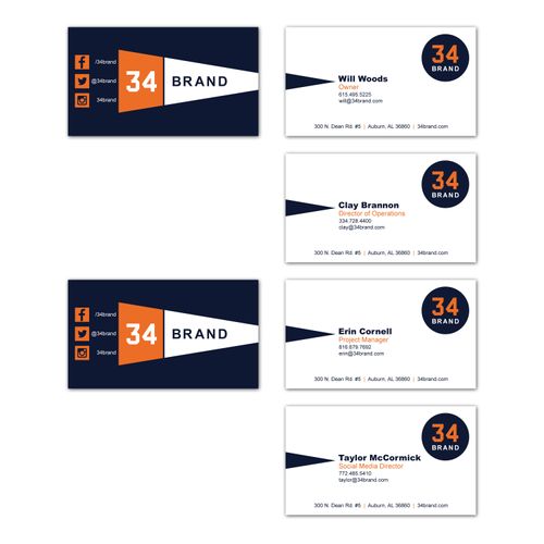 34 Brand.  - Business card layout and design. Illu