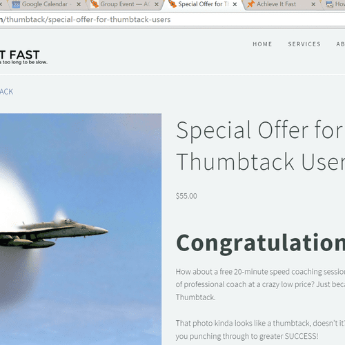 Special offer for Thumbtack users www [dot] achiev