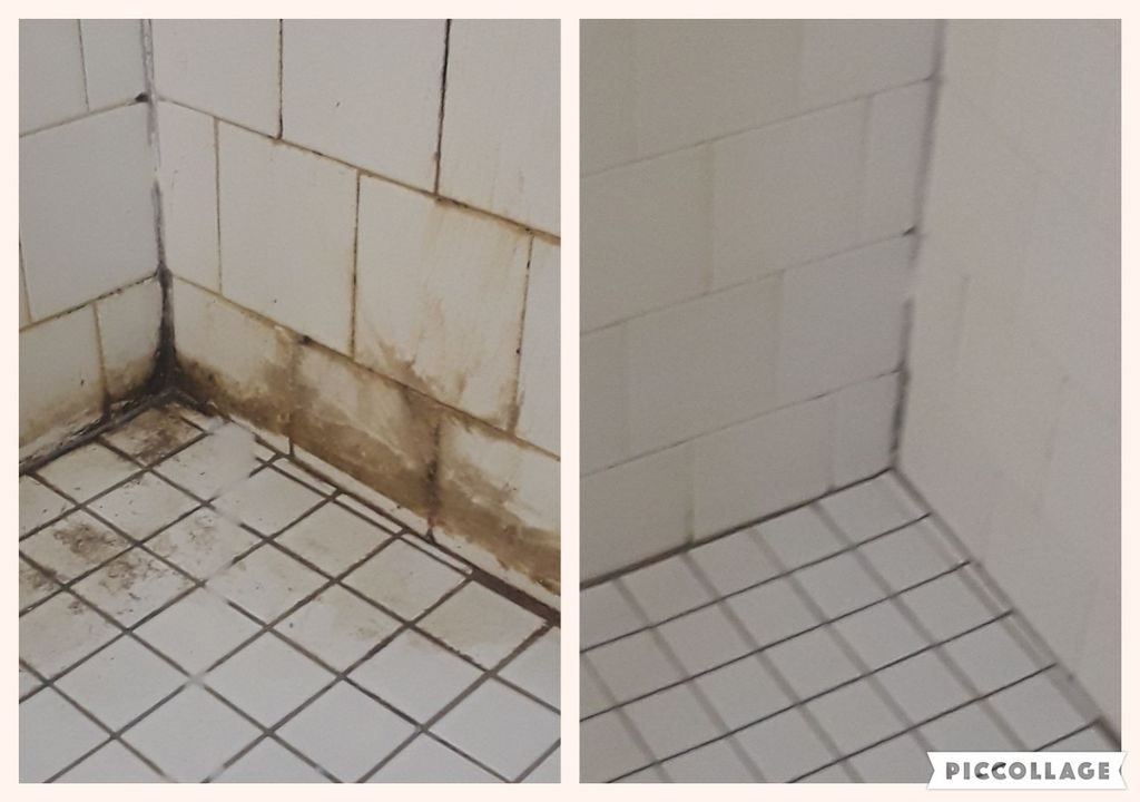 Before and after bathroom shower tile