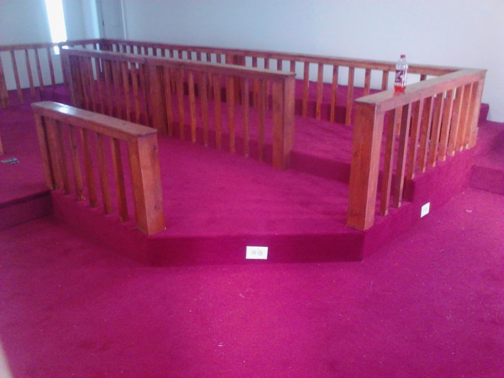 Carpet installed at a church. Floor and on stage.