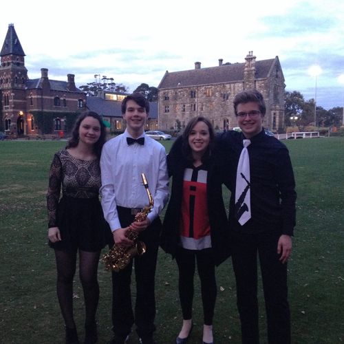 With my lovely and talented saxophone students in 
