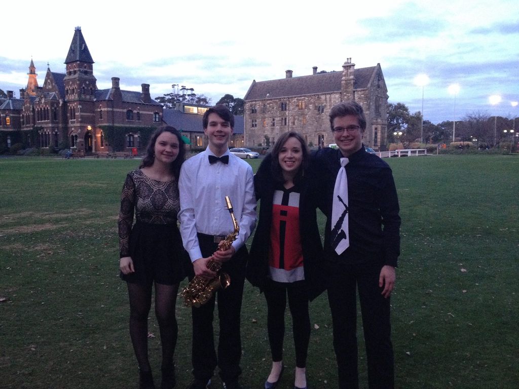 With my lovely and talented saxophone students in 