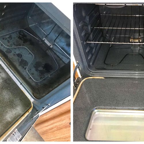 Deep cleaning - before and after oven 