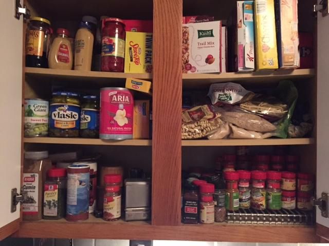 Messy spice cabinet