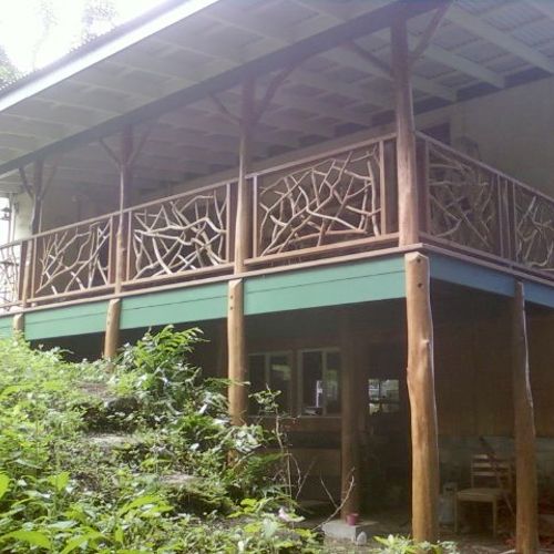 Hand crafted deck with Ohia,  and guava railings b