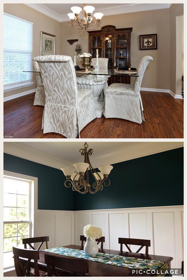 Top: Before picture of Dining Room  Bottom: After,