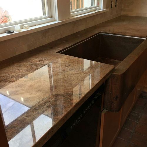 Granite countertop clean, polish and seal