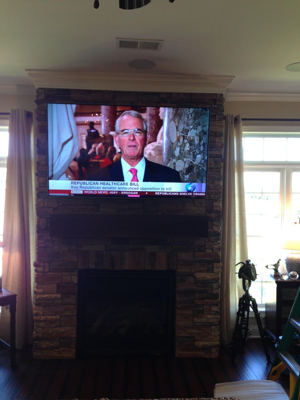 The "Standard" TV position over a fireplace