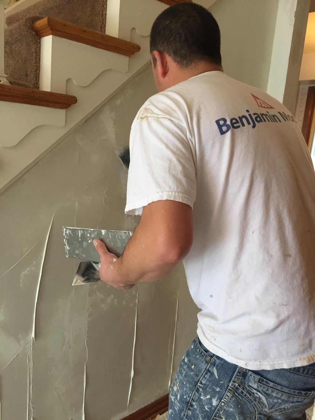 Skim coating project after removal of wallpaper 