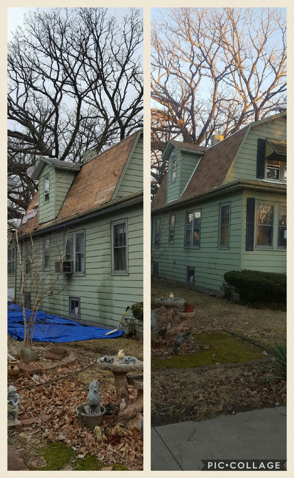 before and after  ( roofing job)
