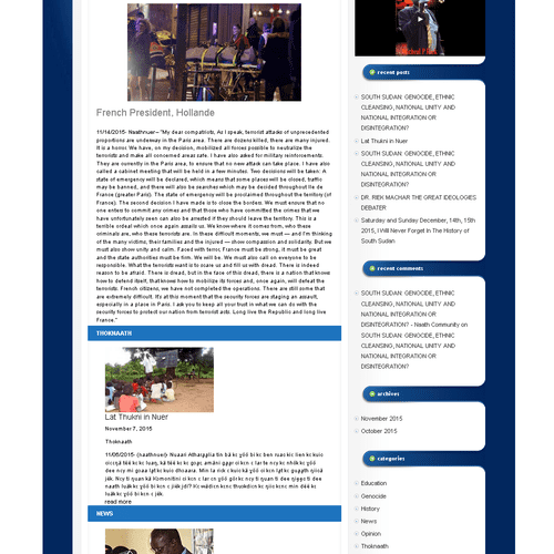 South Sudan News Website - Blog (CMS) - 2015