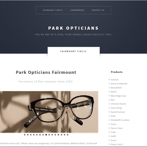 Version 2 of site build for optical retailer