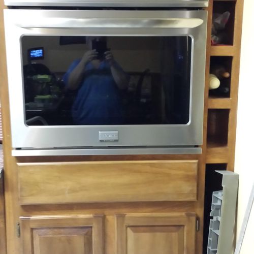 New Custom Built Oven Cabinet after relocation