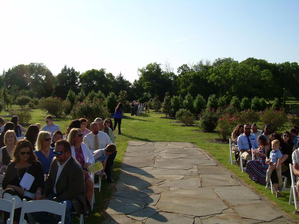 There is a wedding party out there. The wedding pl