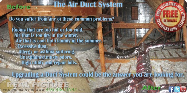 Duct work Replacement Before and After.