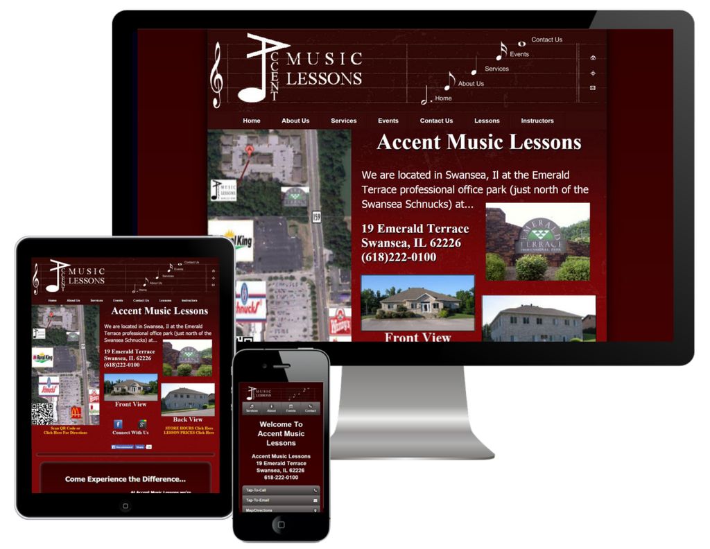 Accent Music Lessons - responsive website