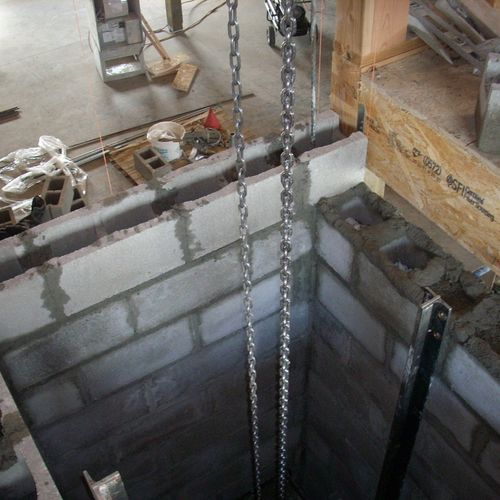 elevator shaft I was building in the office buildi