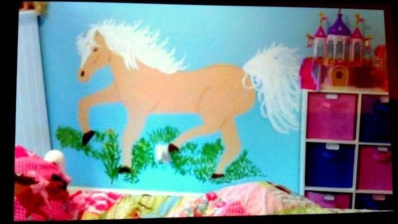 Free-handed this horse and painted it for a custom