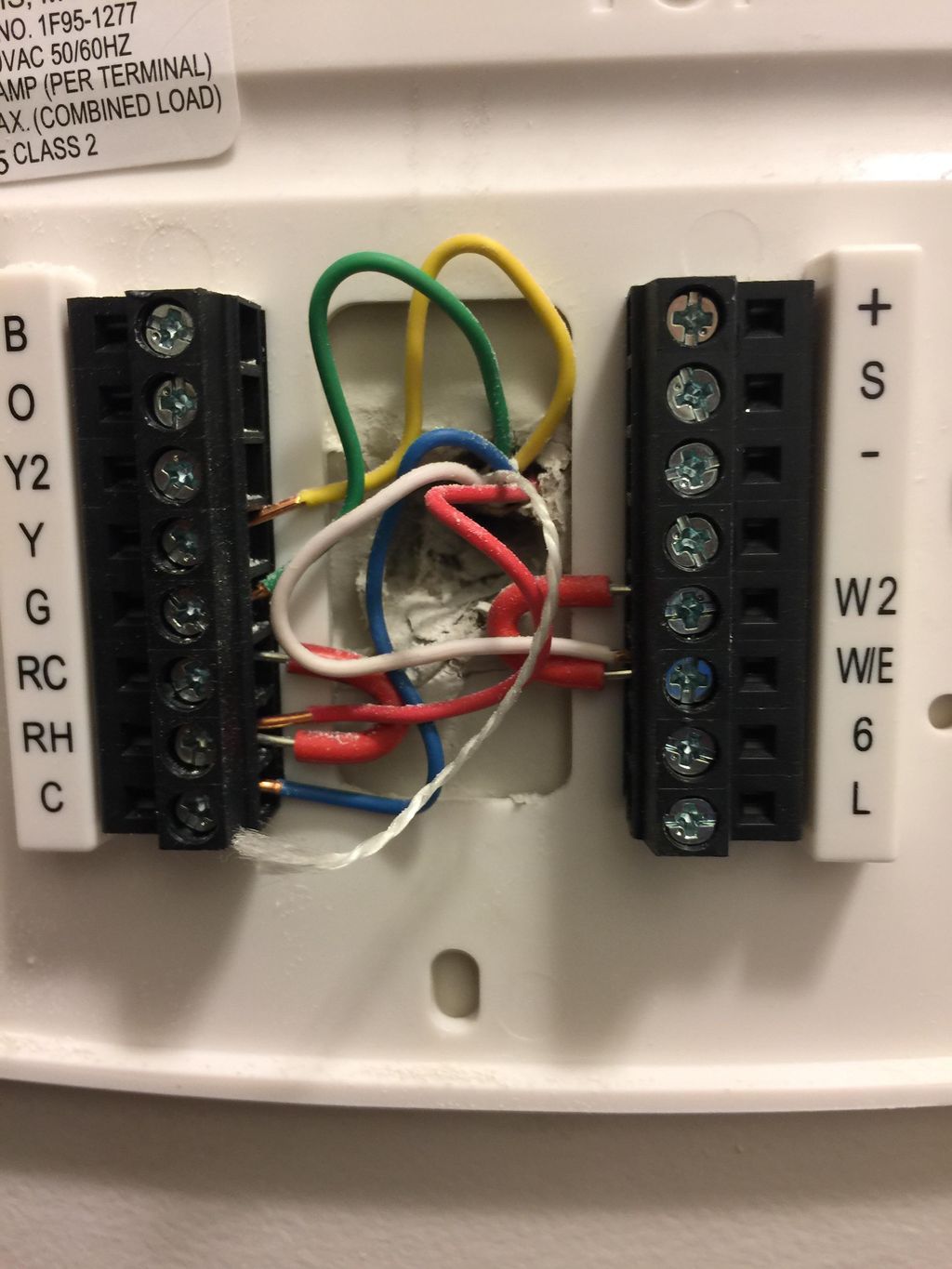 Old thermostat wiring
