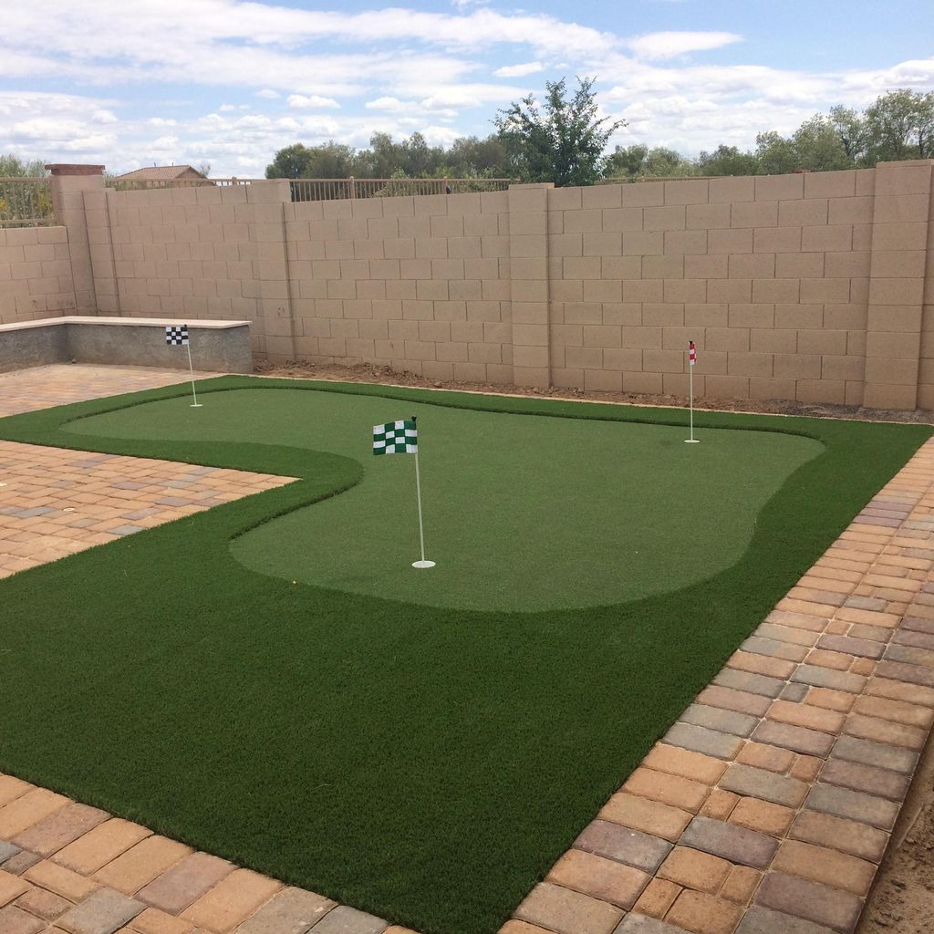 Turf, putting green, pavers