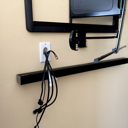 Wires will be concealed behind the wall.
