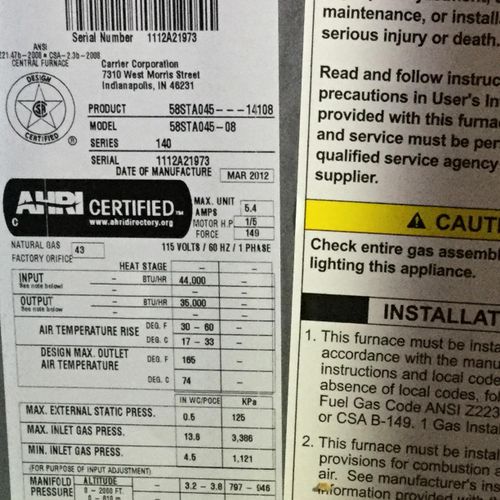 Pictures of all data label from kitchen appliances