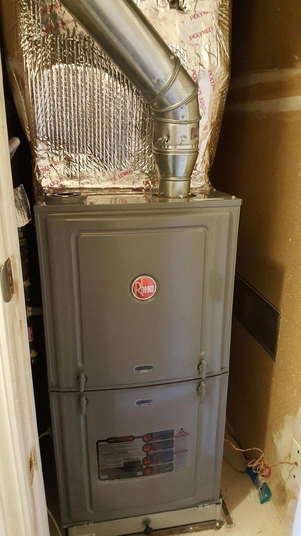 New Rheem furnace installation.