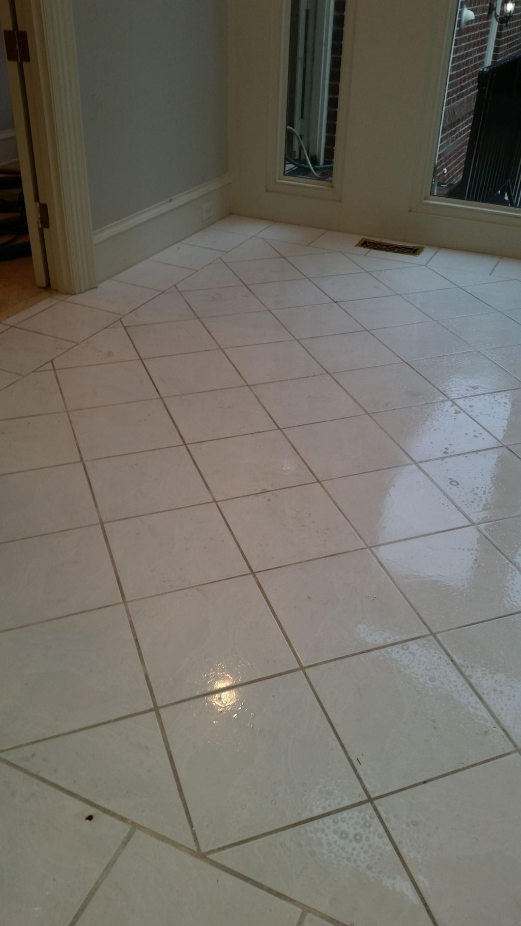 Before - Dirty tile and grout