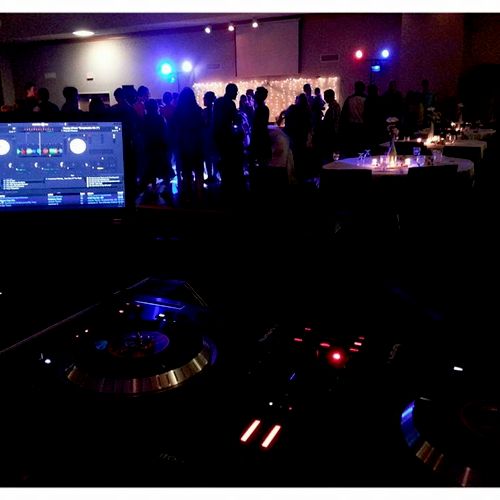 View from the DJ table at one of the weddings we D