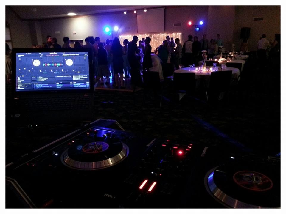 View from the DJ table at one of the weddings we D