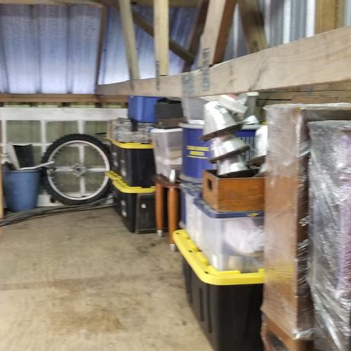 Garage after. Everything in bins and labeled