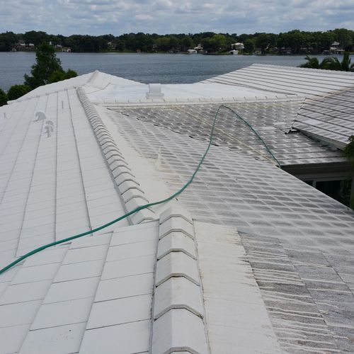 BEFORE & AFTER CHEMICAL CLEANING ROOF