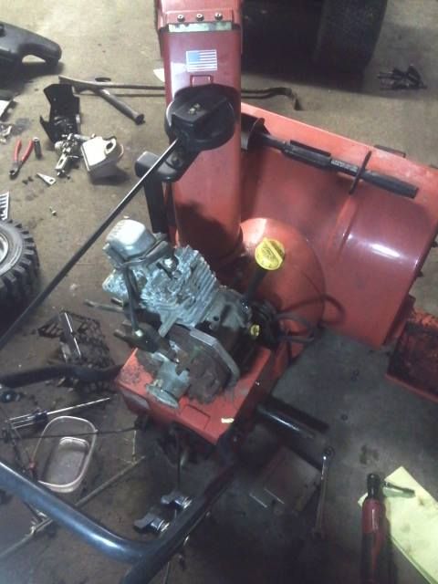 Rebuilt motor going back on a snowblower.