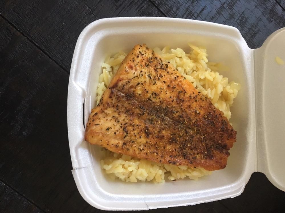 Baked Flounder with Rice pilaf