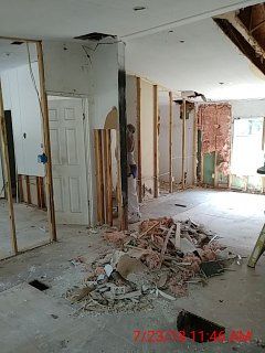 Drywall tearout and replacement before picture