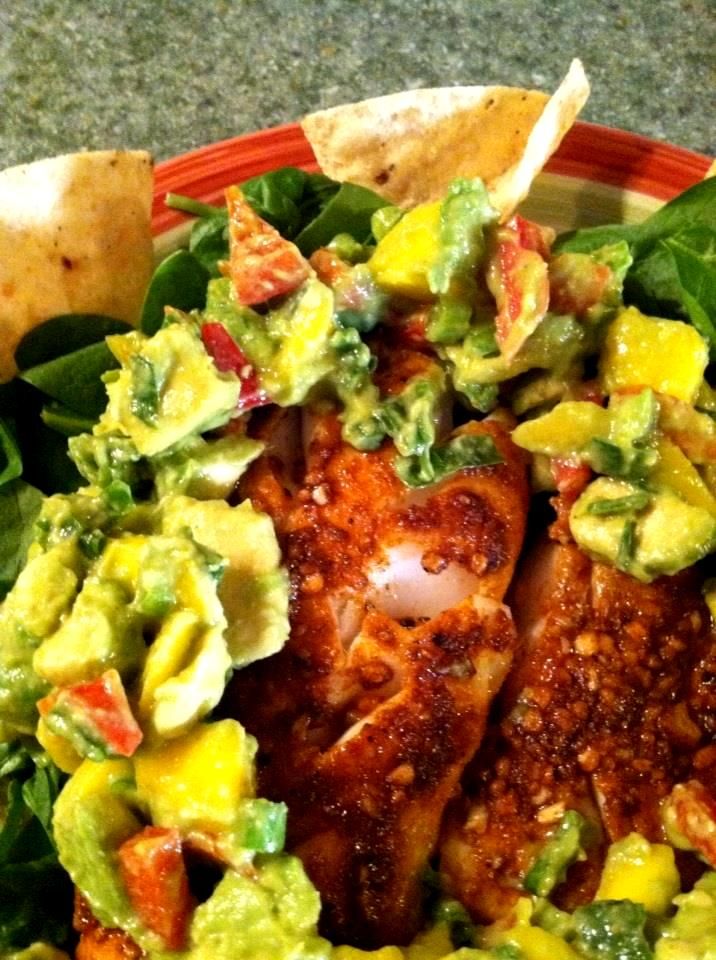 Fish Taco Salad with Avocado and Mango
